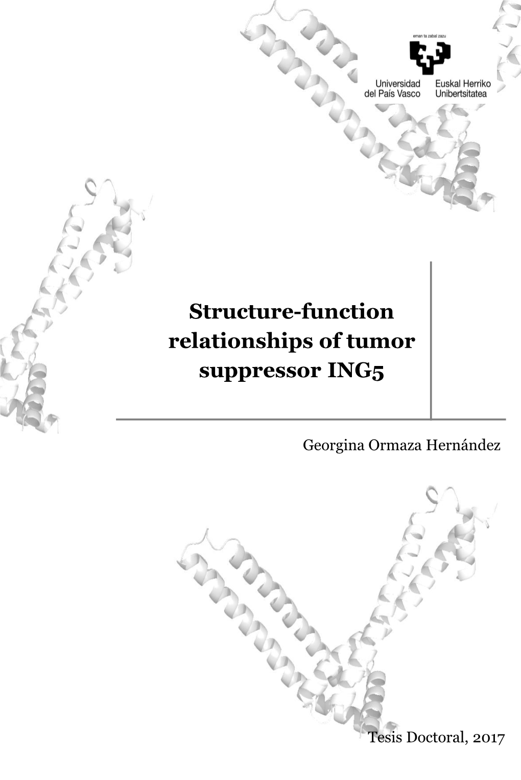 Structure-Function Relationships of Tumor Suppressor ING5