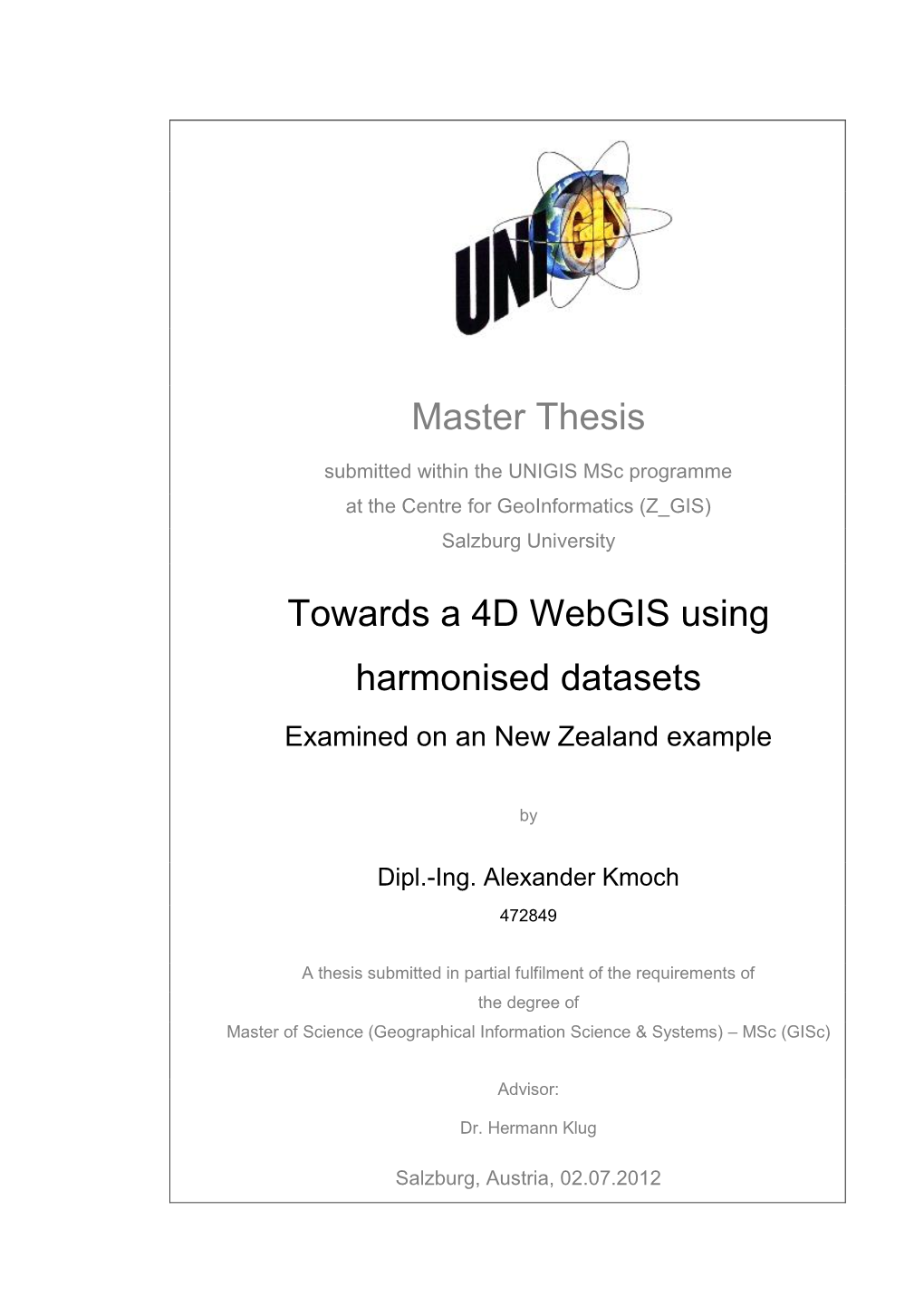 UNIGIS Master Thesis