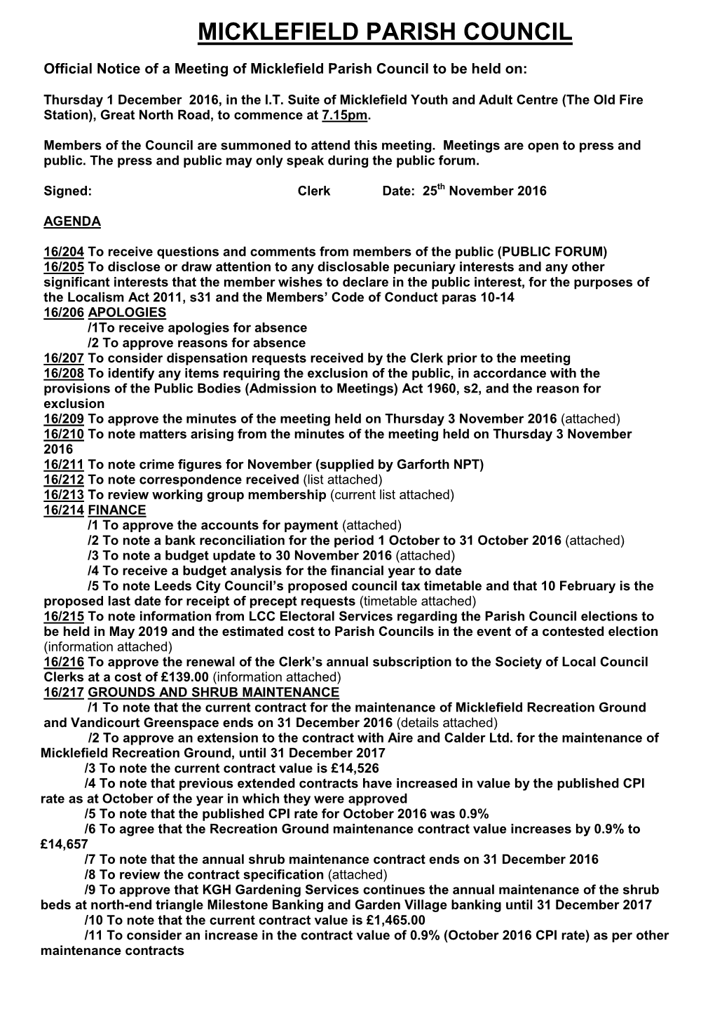 Micklefield Parish Council