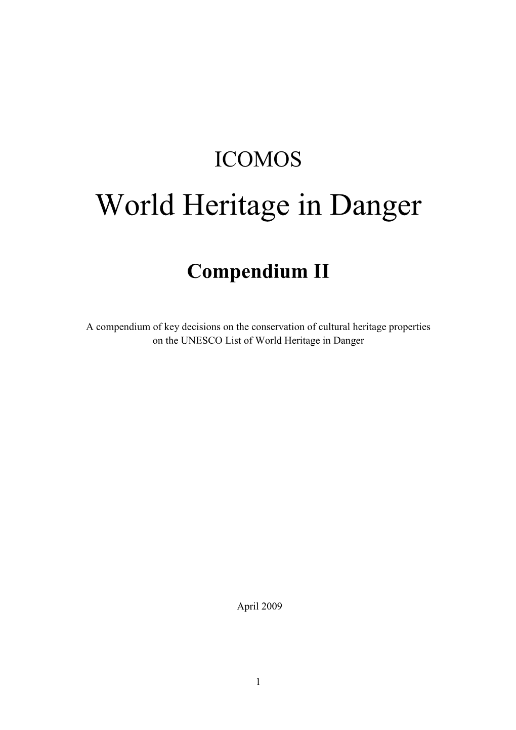 World Heritage in Danger