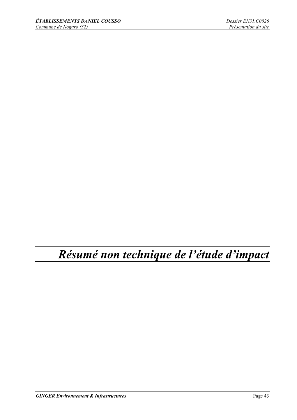 Résumé Non Technique De L'étude D'impact