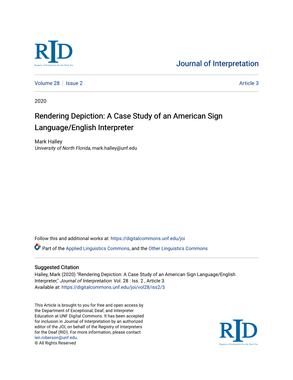 Rendering Depiction: a Case Study of an American Sign Language/English Interpreter