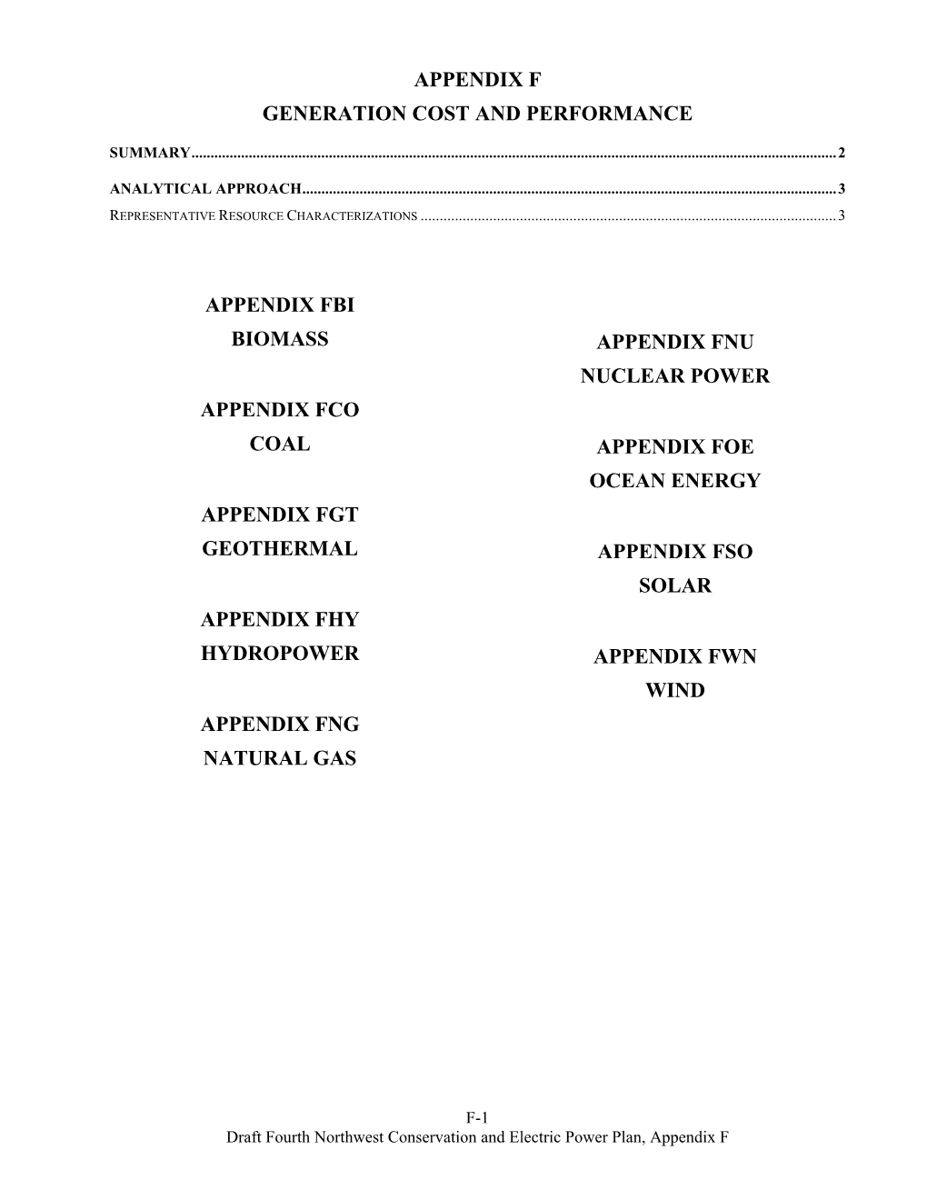 Appendix F Generation Cost and Performance Appendix Fbi Biomass