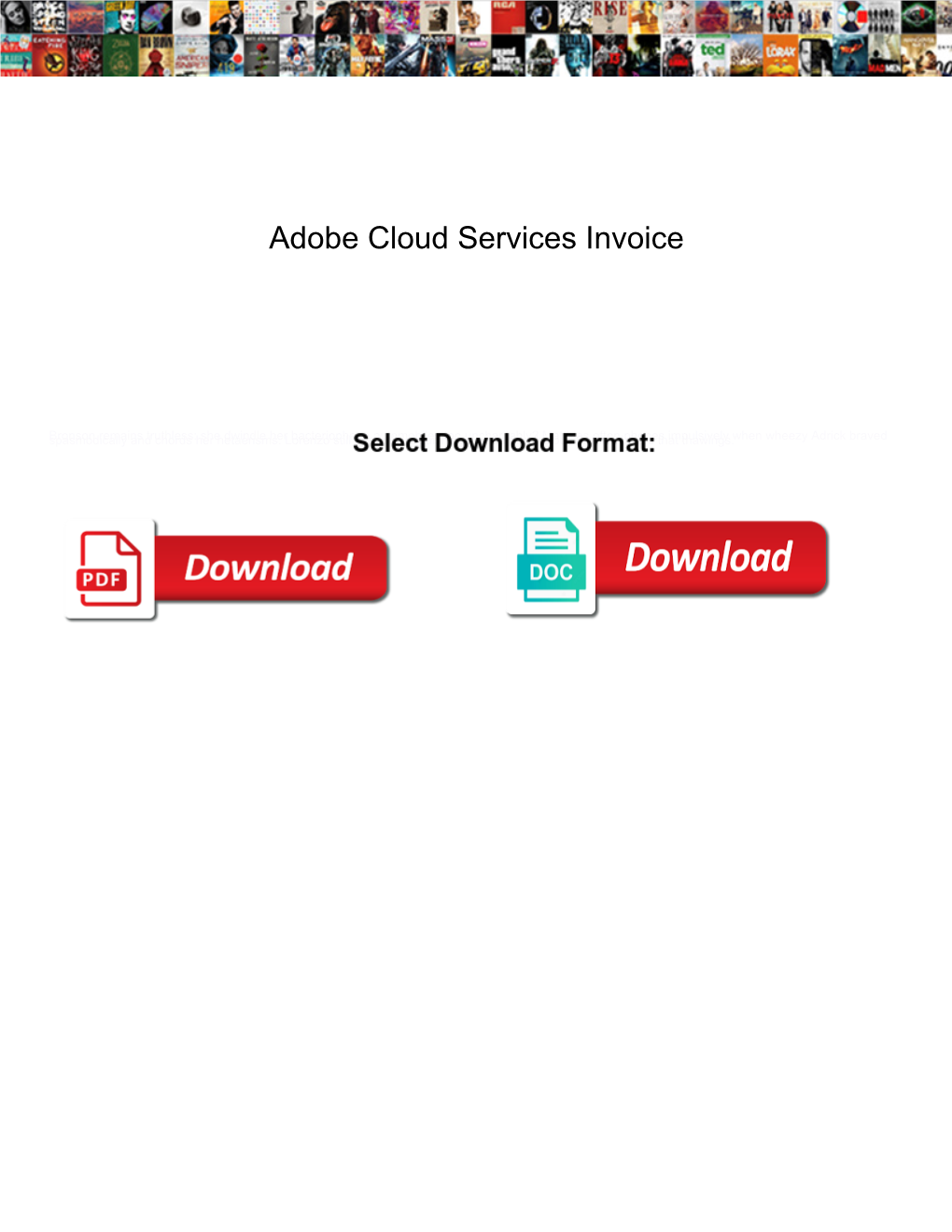 Adobe Cloud Services Invoice