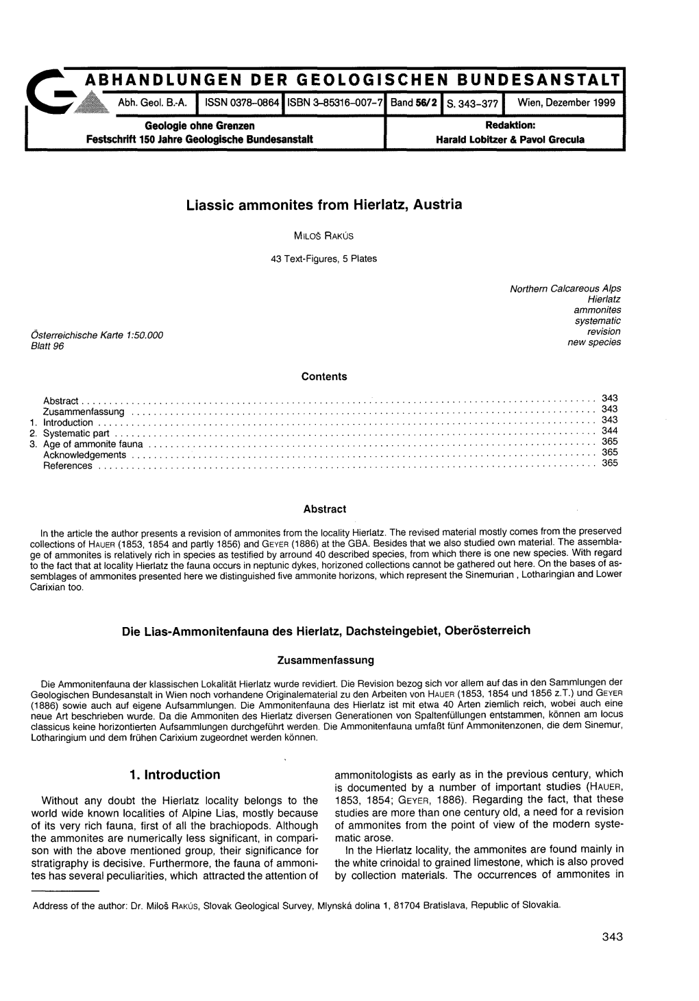 G Abhandlungen Der Geologischen Bundesanstalt