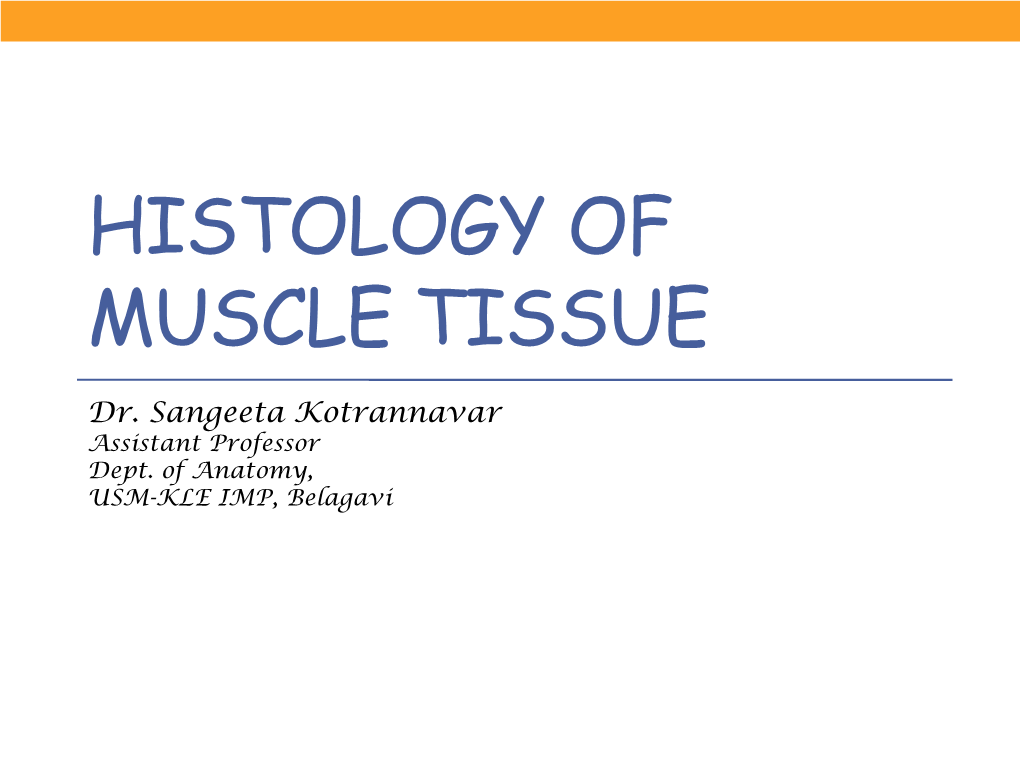 Histology of Muscle Tissue