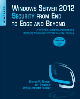 Windows Server 2012 Security from End to Edge and Beyond Save 30% on Syngress Books and Ebooks