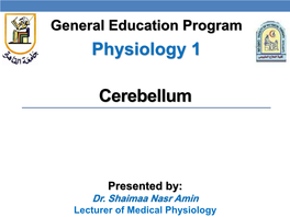 Cerebellum Physiology 1