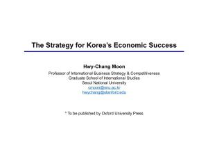 The Strategy for Korea's Economic Success