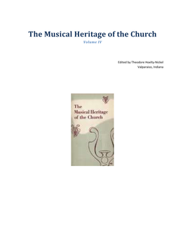 The Musical Heritage of the Church Volume IV