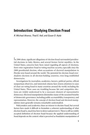 Introduction: Studying Election Fraud R