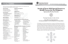 Society of Seven with Special Guests in a Benefit Concert for The
