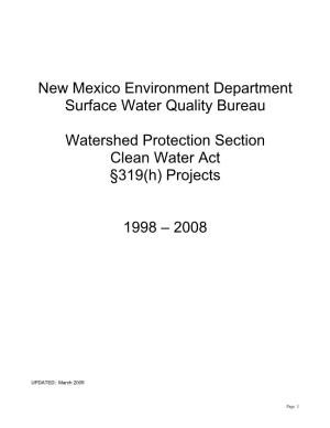Watershed Protection Section Projects 1998 - 2008