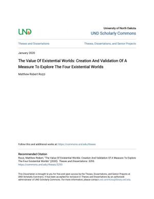 The Value of Existential Worlds: Creation and Validation of a Measure to Explore the Four Existential Worlds