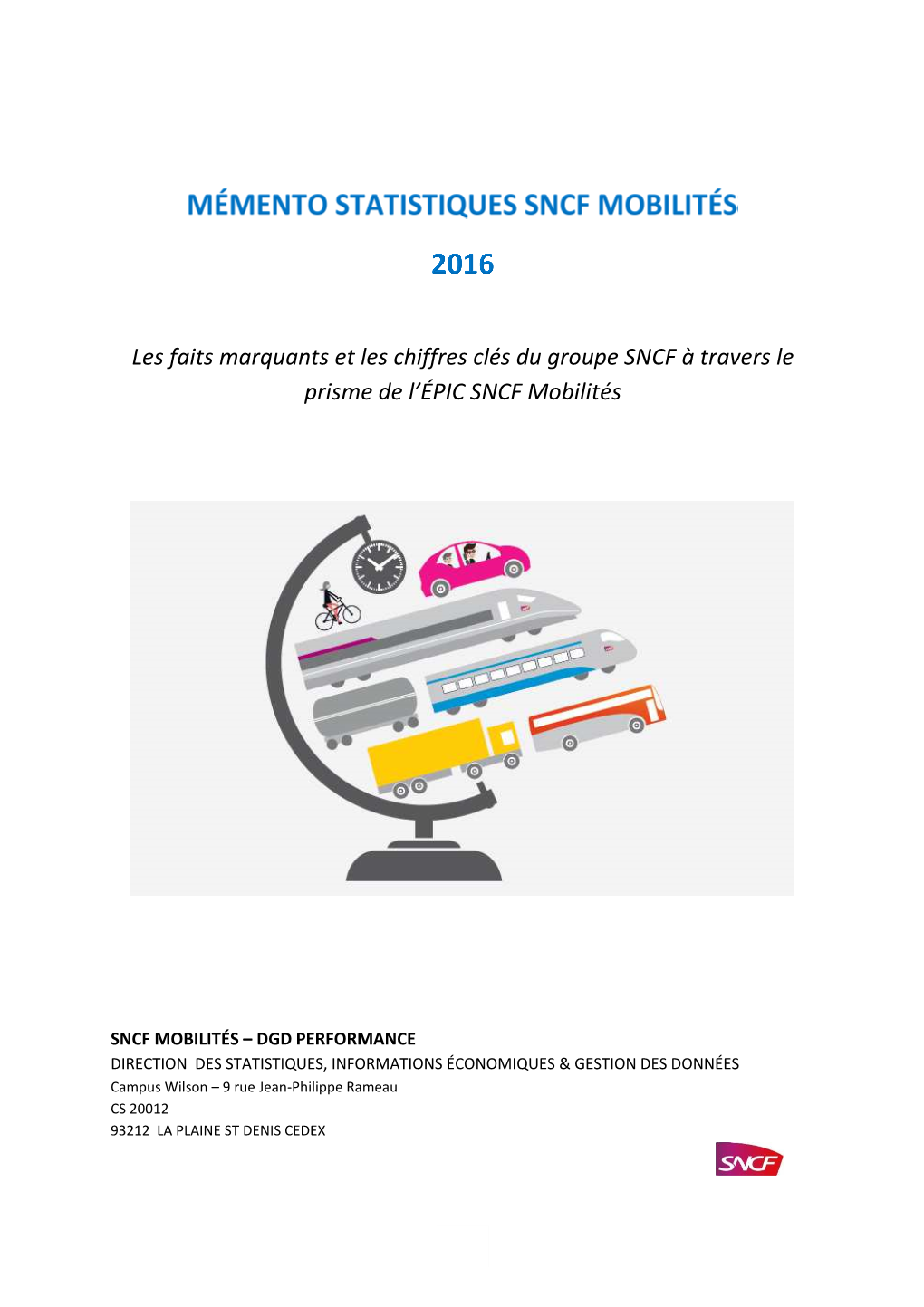 MEMENTO STATISTIQUES SNCF Mobilités 2016