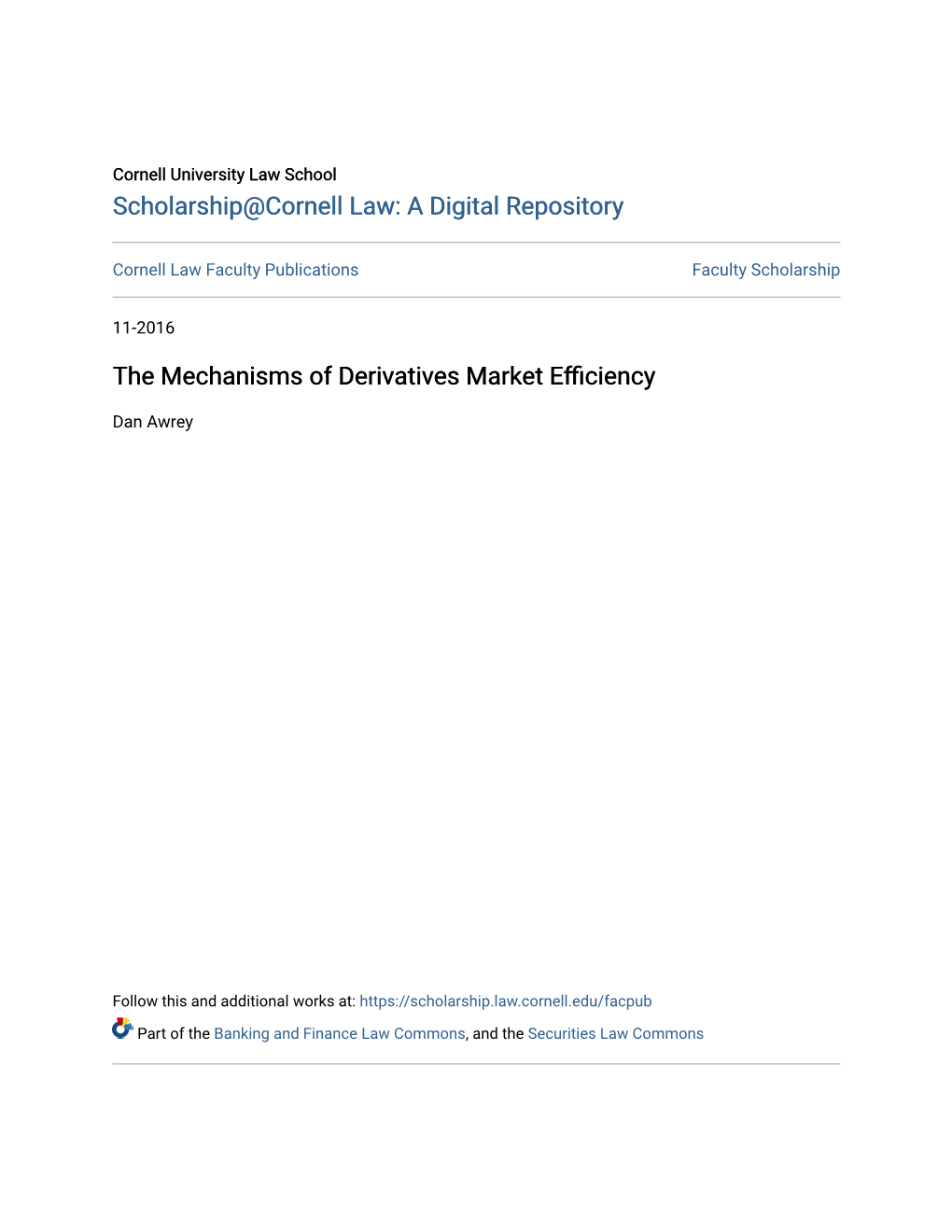 The Mechanisms of Derivatives Market Efficiency