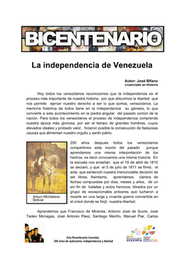 La Independencia De Venezuela
