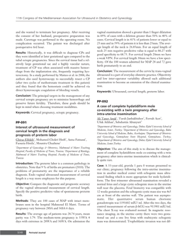 PP-091 Interest of Ultrasound Measurement of Cervical Length In