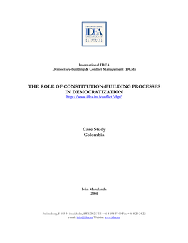 The Role of Constitution-Building Processes in Democratization