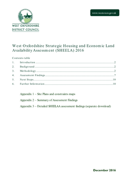 Strategic Housing and Economic Land Assessment Report 2016