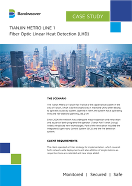 TIANJIN METRO LINE 1 Fiber Optic Linear Heat Detection (LHD)
