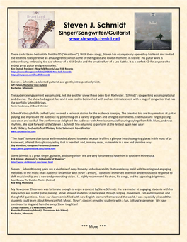 Steven J. Schmidt Singer/Songwriter/Guitarist