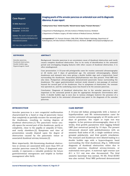 Imaging Pearls of the Annular Pancreas on Antenatal Scan and Its