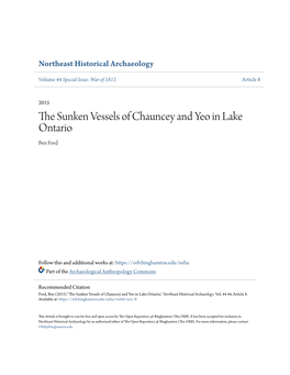 The Sunken Vessels of Chauncey and Yeo in Lake Ontario