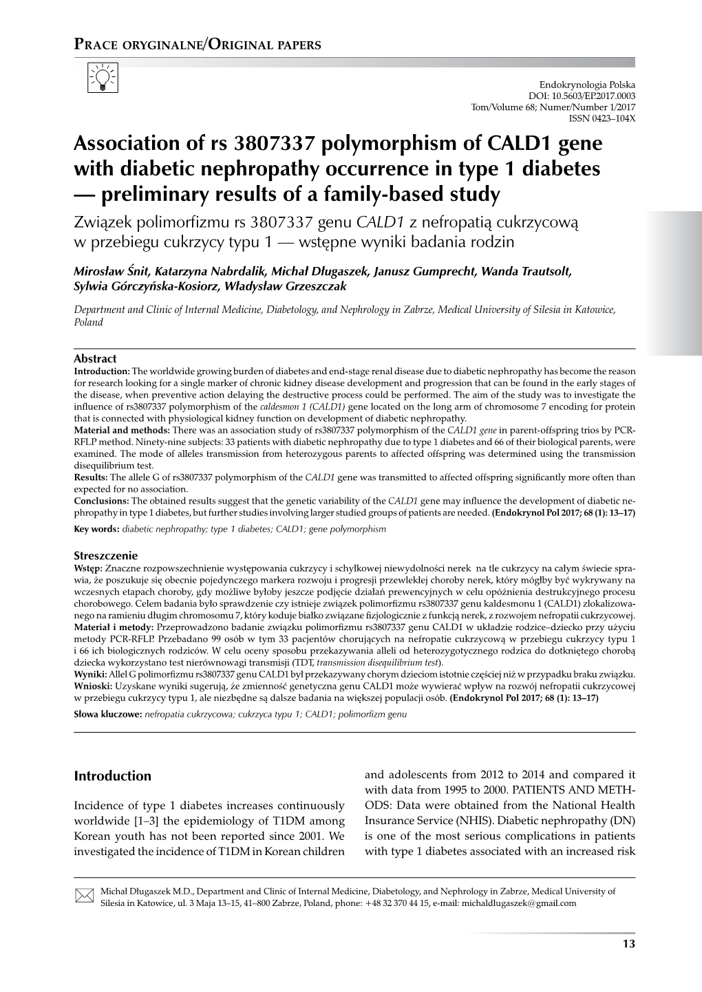 View of the Foregoing There Are a Nephropathy [18]