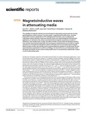 Magnetoinductive Waves in Attenuating Media Son Chu1*, Mark S