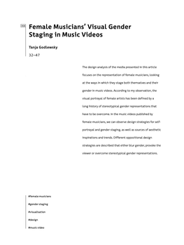Female Musicians' Visual Gender Staging in Music Videos