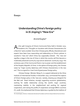 Understanding China's Foreign Policy in Xi Jinping's