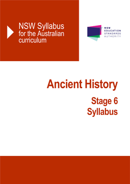 Ancient History Stage 6 Syllabus 2017