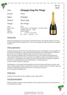 Champagne Krug Non Vintage 0145