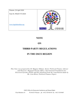 Note on Third Party Regulations in the OSCE Region