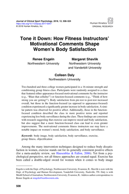 Tone It Down: How Fitness Instructors' Motivational Comments Shape