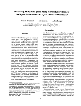 Evaluating Functional Joins Along Nested Reference Sets in Object-Relational and Object-Oriented Databases*