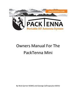 Owners Manual for the Packtenna Mini