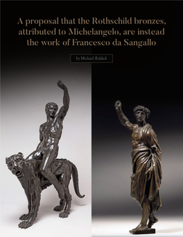 A Proposal That the Rothschild Bronzes, Attributed to Michelangelo, Are Instead the Work of Francesco Da Sangallo