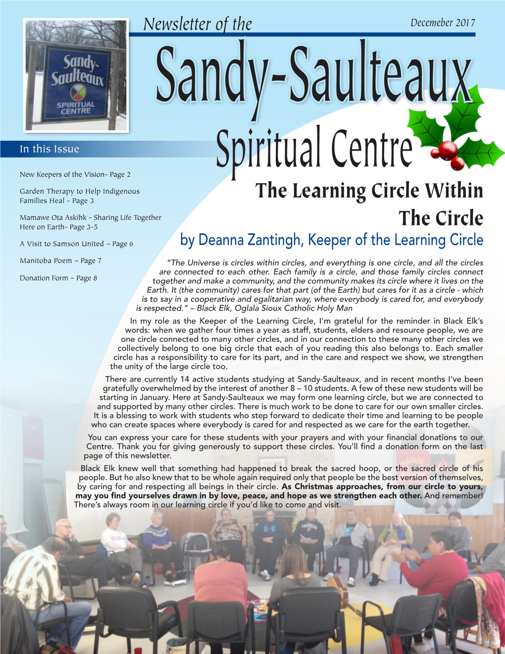 Newsletter of the Decemeber 2017 Sandy-Saulteaux