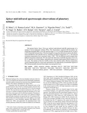 Spitzer Mid-Infrared Spectroscopic Observations of Planetary Nebulae