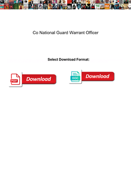 Co National Guard Warrant Officer