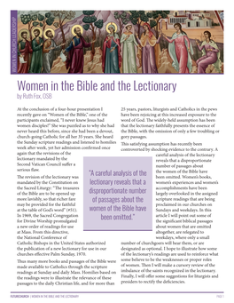 Women in the Bible and the Lectionary by Ruth Fox, OSB