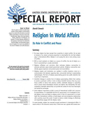 Religion in World Affairs Indonesia