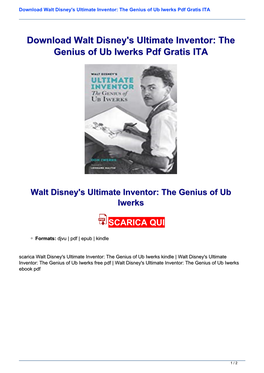 Download Walt Disney's Ultimate Inventor: the Genius of Ub Iwerks Pdf Gratis ITA