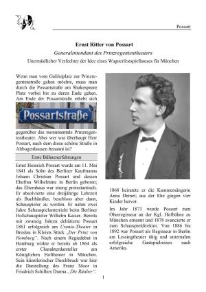 Ernst Ritter Von Possart Generalintendant Des Prinzregententheaters Unermüdlicher Verfechter Der Idee Eines Wagnerfestspielhauses Für München