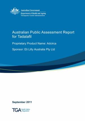 Australian Public Assessment Report for Tadalafil