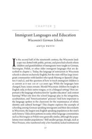 Immigrant Languages and Education: Wisconsin's German Schools