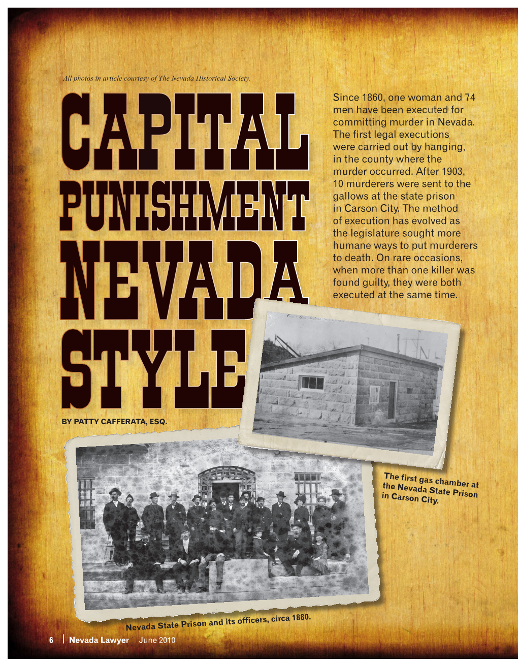 Capital Punishment Nevada Style: a History