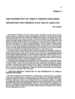 The Distribution of African Freshwater Fishes Répartition Des Poissons D’Eau Douce Africains